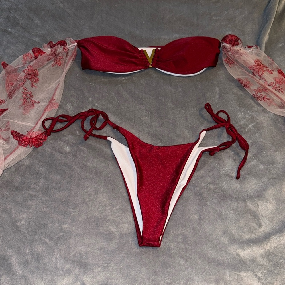 Shein Bathing Suit? Size Large deep red
